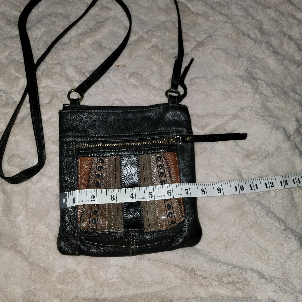 Stylish Black and Brown Fossil Crossbody Bag